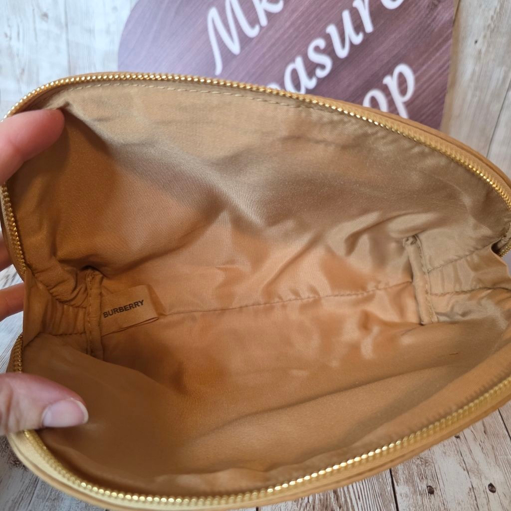 Women's Burberry Tan Cosmetic Bag - Picture 7 of 7
